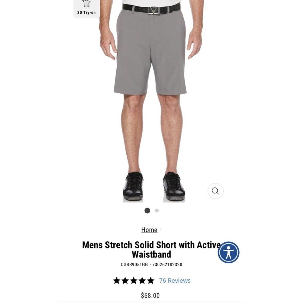 Callaway Men Golf Performance Short (40W, Quiet Shade) NWT